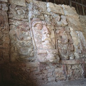 Architectural Mask, Temple of the Mascarones, Kohunlich, Yucatan Peninsula, Mexico Early Classic Period